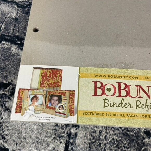 BoBunny Binder Refill Scrapbook 9x9 Photographs Crafting 6 Tabbed Pages - Picture 2 of 9